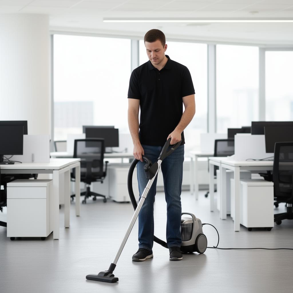 Carpet cleaning service restoring a living room carpet